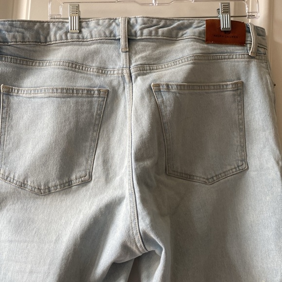 Lauren by Ralph Lauren cropped jeans, hombre fringe cuffs size 16 - Picture 6 of 9